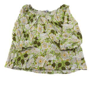 Rose+Olive‎ 70s retro vibe Floral Off-Shoulder Blouse Medium 100% Rayon